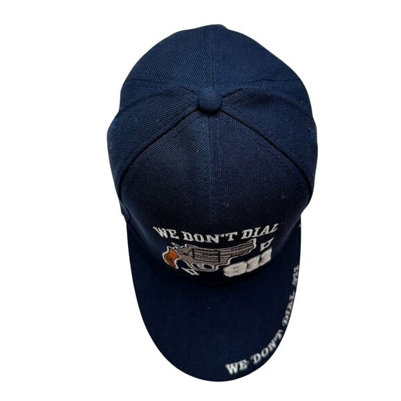 We Don’t Dial 911 *NEW* Navy Blue Canvas Cap Hat Adjustable 2A Second Amendment - Picture 5 of 7